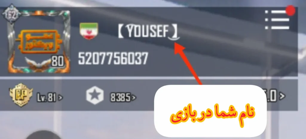 نام شما در بازی